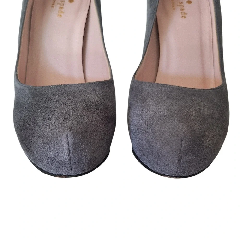 Kate Spade Pumps  Gray Suede‎ Heels Platform Stiletto 7.5